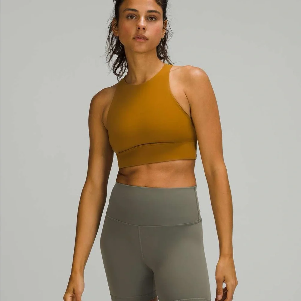 Lululemon Energy Bra High Neck Long Line - Gold Spice - Picture 3 of 8